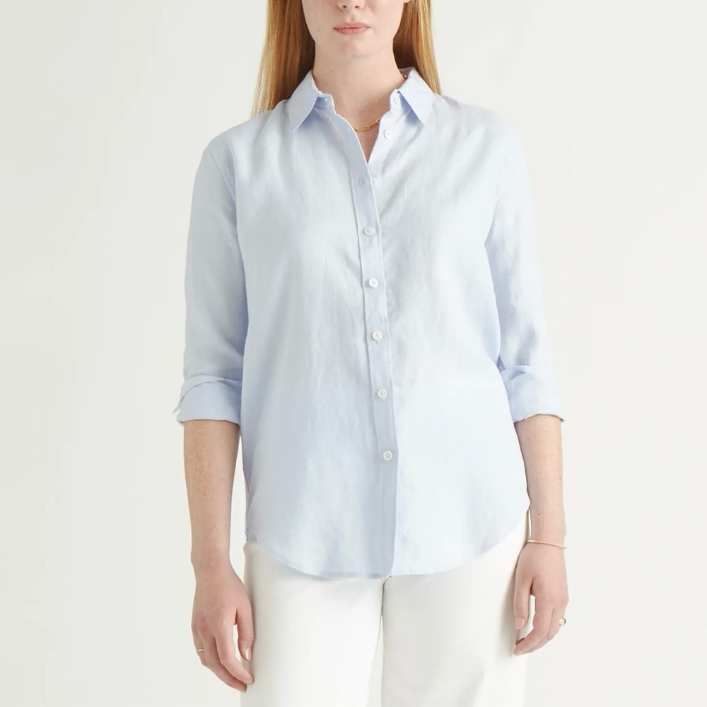 Organic cotton linen button down from Quince